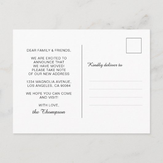 モダングリーンリーニューホーム引っ越しましたムービングアヌー 案内ポストカード (裏面)