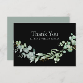 モダングリーンリー黒仙人シンプルありがとう サンキューカード