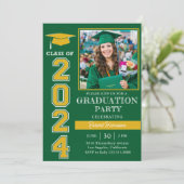 モダングリーン写真卒業パーティー2024 招待状 (スタンド正面)