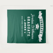 モダングリーン卒業パーティー写真用背景 タペストリー (正面(横))