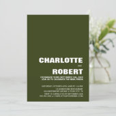 モダングリーン結婚式の披露宴招待状 招待状 (スタンド正面)