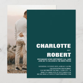 モダングリーン結婚式の披露宴招待状 招待状