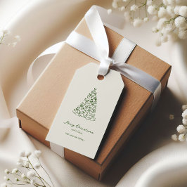 モダングリーン クリスマスの幻想的な ギフトタグ