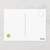 モダングリーン テニスボール ストライプ 誕生日 ポストカード (裏面)