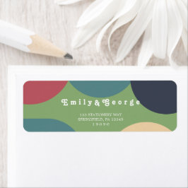 モダングルーヴィカラフルレトロ差出人住所 ラベル