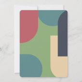 モダングルーヴィカラフル抽象芸術ブライダルシャワー 招待状 (裏面)