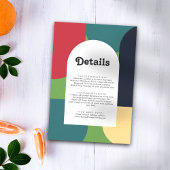 モダングルーヴカラフルレトロアー結婚チ詳細 エンクロージャーカード