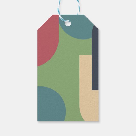 モダングルーヴカラフル抽象芸術シックレトロ結婚ズ ギフトタグ (裏面)