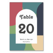 モダングルーヴカラフル抽象芸術シックレトロ結婚ズ テーブルナンバー (正面)