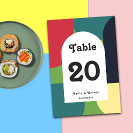 モダングルーヴカラフル抽象芸術シックレトロ結婚ズ テーブルナンバー