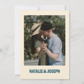 モダングルーヴフローラカラフルレトロはっきりした結婚の 招待状 (裏面)