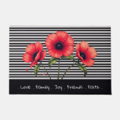 モダングレーとブラックのストライプ ドアマット (正面)