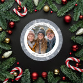 モダングレーとホワイトの雪の結晶  ホリデーカード