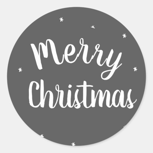 モダングレーのメリークリスマス ラウンドシール (正面)