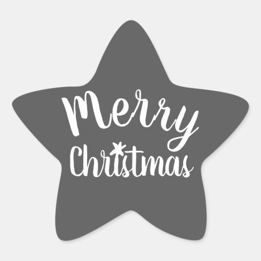 モダングレーのメリークリスマス 星シール (正面)