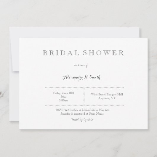 モダングレーの結婚前お披露目招待状 招待状 (正面)