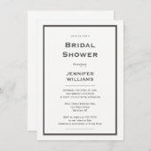モダングレーの縁取りが付いたウェディングシャワーの招待状 招待状 (正面/裏面)