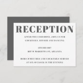 モダングレーはっきりしたブロック文字結婚式 エンクロージャーカード (正面/裏面)