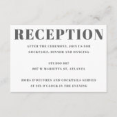 モダングレーはっきりしたブロック文字結婚式 エンクロージャーカード (正面)