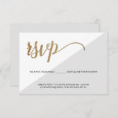 モダングレーゴールド RSVPは郵送不可 席の予約済み 出欠カード (正面/裏面)