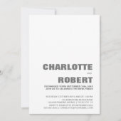 モダングレーテキスト結婚式の披露宴 招待状 (正面)