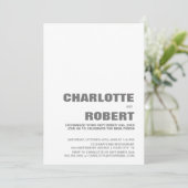 モダングレーテキスト結婚式の披露宴 招待状 (スタンド正面)