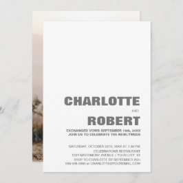 モダングレーテキスト結婚式の招待状 招待状