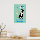 モダングレートデーンアート - "食事は私の愛の言葉" ポスター (キッチン)