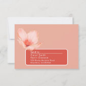 モダングレープフルーツ赤い出席と食事の選択 出欠カード (裏面)