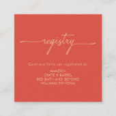 モダングレープフルーツ赤ウェディングシャワー登録簿 エンクロージャーカード (正面)