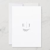 モダングレーペン字 ミニマリスト 結婚式 招待状 (裏面)