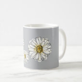 モダングレーヨーデイジー 花柄 コーヒー 巨大マグ コーヒーマグカップ (正面右)