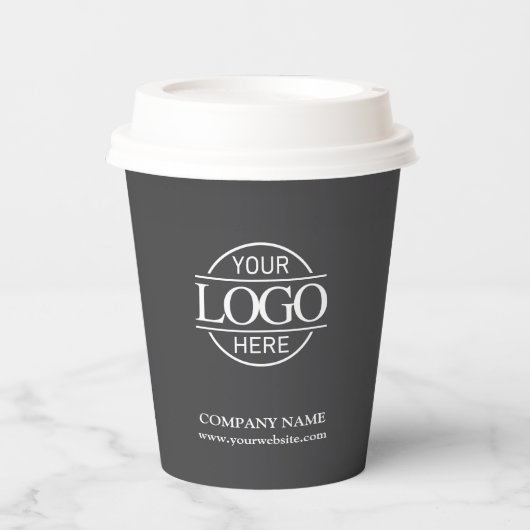モダングレー企業の会社のロゴ 紙コップ (正面)