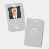モダングレー企業写真IDカード バッジ (正面＆裏面)
