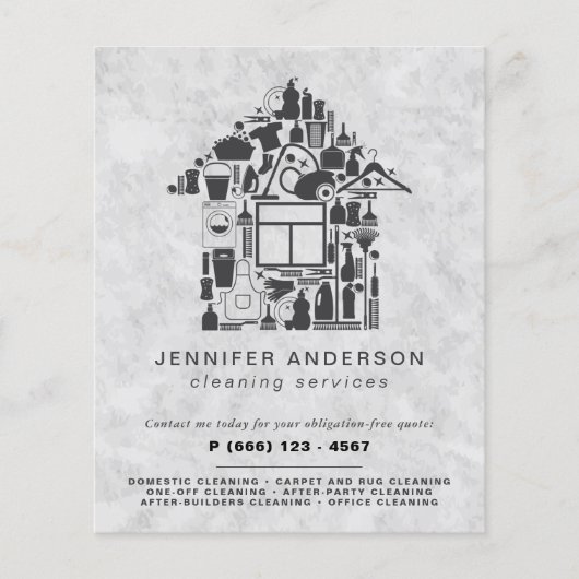 モダングレー清掃サービス チラシ (正面)