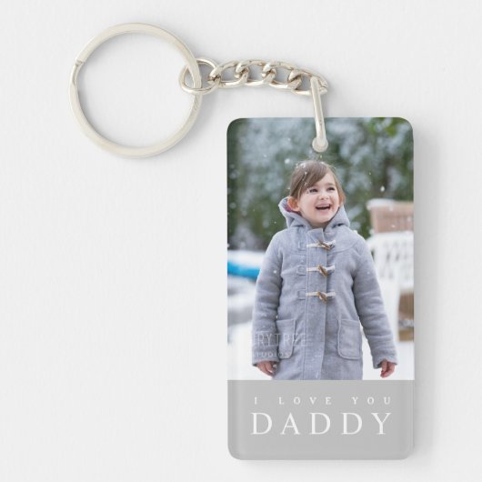 モダングレー2枚の写真 I Love You Daddy キーホルダー (正面)