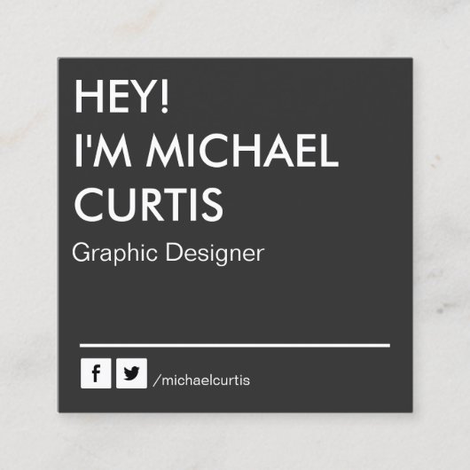 モダングレー グラフィックデザイナーのQRコード スクエア名刺 (正面)