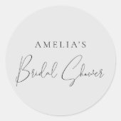 モダングレー ブライダルシャワー クラシックラウンド ラウンドシール (正面)