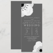 モダングレー＋ホワイトアネモネウェディング 招待状 (正面/裏面)