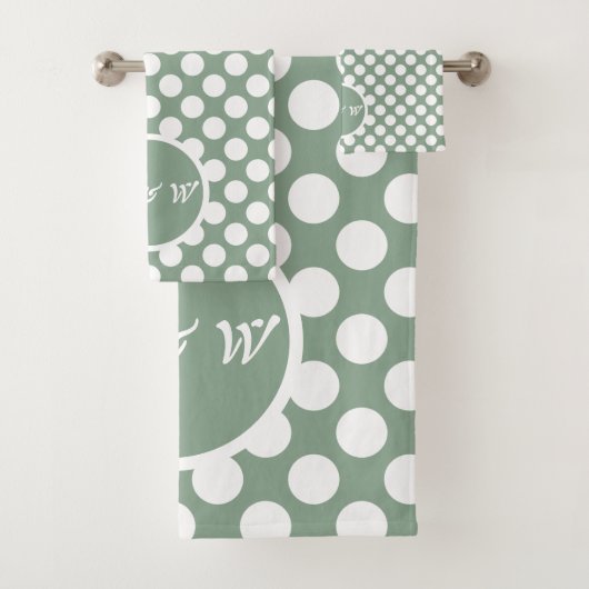 モダングレー＆ホワイトドットバスタオルセット バスタオルセット (インサイチュ)