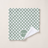 モダングレー＆ホワイトドットバスタオルセット バスタオルセット (ウォッシュタオル)