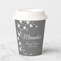 モダングレー＆ホワイトフラワーのブライダルシャワー