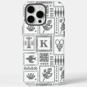 モダングレー＋ホワイト抽象モノグラム柄 Case-Mate iPhoneケース (裏面)