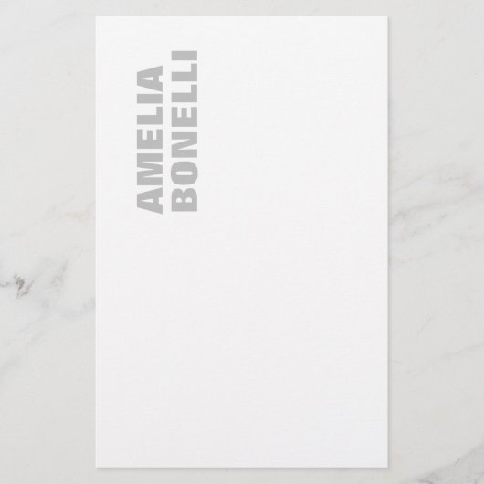 モダングレー ホワイト 大胆 ミニマル プロフェッショナル 便箋 (正面)