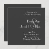 モダングレー モノグラム カップルシャワーの招待状 招待状 (正面/裏面)