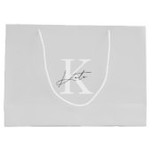 モダングレー モノグラム 花嫁の友人へのプレゼント ギフトバッグ (裏面)