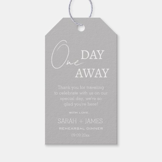 モダングレー 1日 Away リハーサルディナー ギフトタグ (正面)