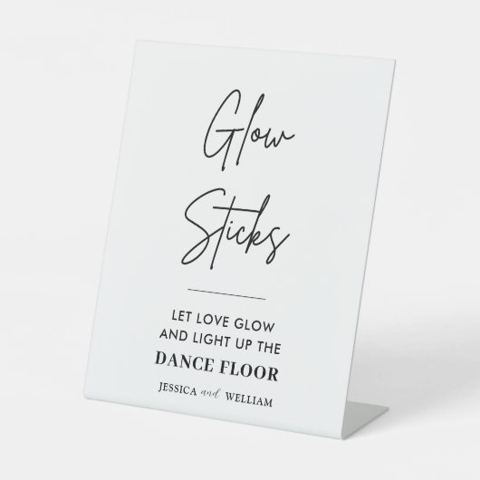 モダングロースティック結婚サインのラブグローサイン 台座サイン (正面)