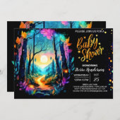 モダングローブの魔法のベビーシャワー 招待状 (正面/裏面)