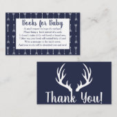 モダング素朴レイ&ネイビー鹿ブックリクエスト エンクロージャーカード (正面/裏面)